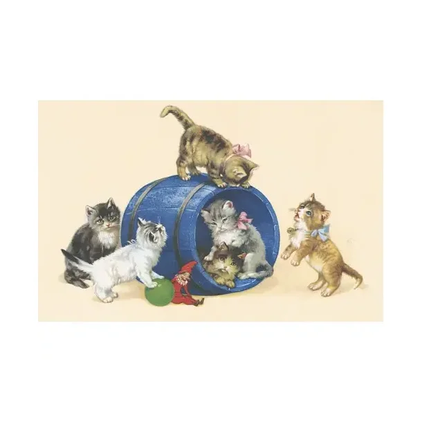 NOSTALKORT KATTER OG BL� T�NNE