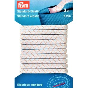 Standard Elastikk (Strikk) 5mm, 3 m Hvit