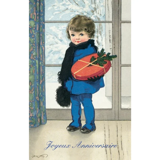 NOSTALGIKORT: GUTT I BL�TT MED GAVE