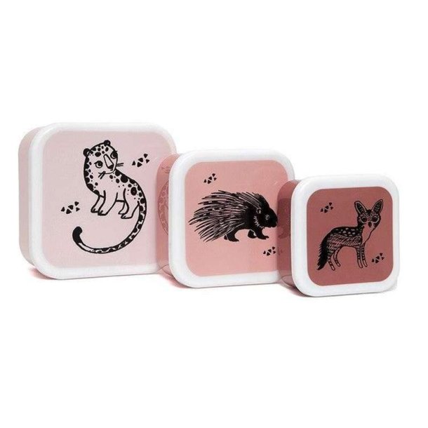 PETIT MONKEY SNACKBOKSER DYR, 3pk STVET ROSA