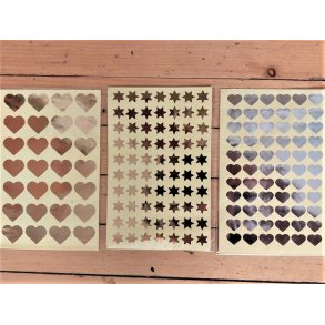 Stickers Slv og Gull Hjerter/Stjerner