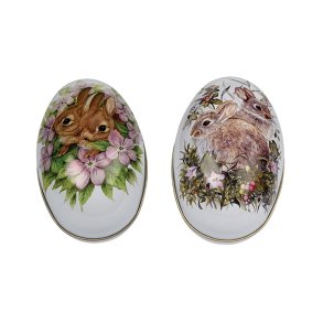 Metallegg Bunnies & Flowers (NB! 1 stk)