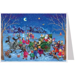 KALENDERKORT NISSEN I SLEDEN  m/ konvolutt. (no 492)