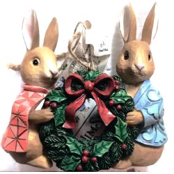 PETER RABBIT OG FLOPSY hengende ornament 8 cm.