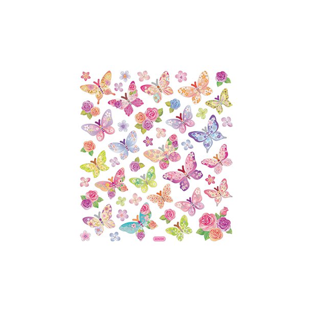 SOMMERFUGLER PASTELL, klistremerker no 40000404