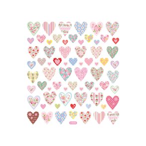 HJERTER PASTELL MED GLITTER klistremerker no 40000417