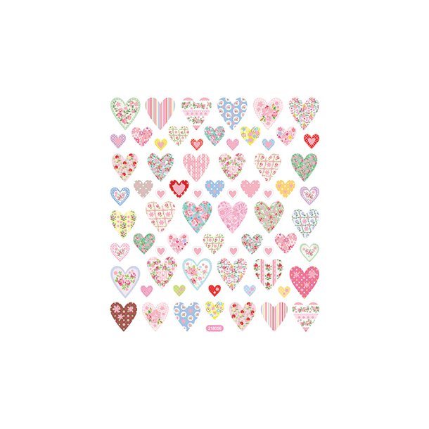 HJERTER PASTELL MED GLITTER klistremerker no 40000417