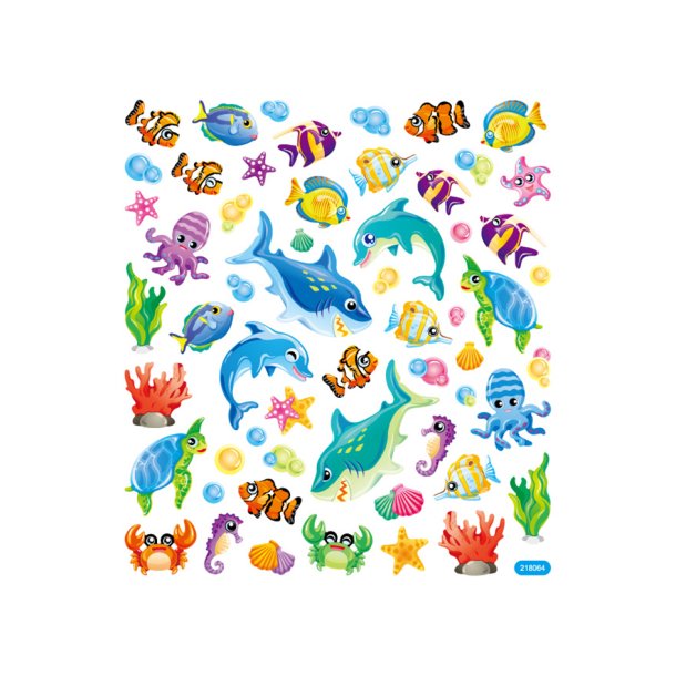 FISKER/SJ�DYR MED GLITTER klistremerker no 40000444