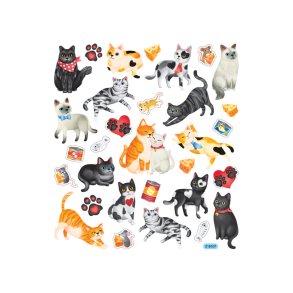 KATTER MED GLITTER klistremerker no 40000470