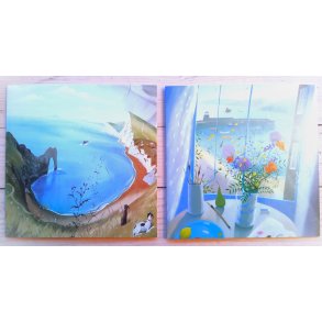 10 KORT MED KONVOLUTTER I ESKE, 2 motiv