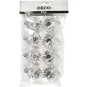 HOLDERE/KLIPS til JULETRELYS 8pk, S�LVFARGET