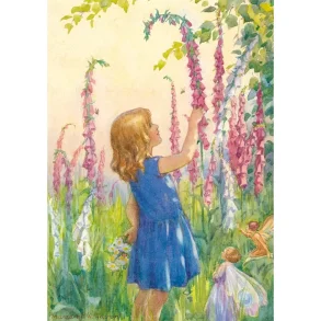 MARGARET TARRANT POSTKORT; JENTE MED REVEBJELLER