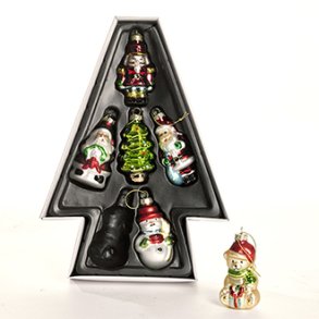 Juletrefigurer i Glass, Retro 6 pk. P2