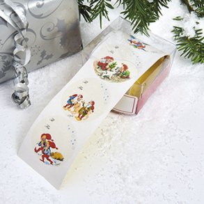 MERKELAPPER SELVKLEBENDE , 100 stk p rull,  CARLA OG VILHELM HANSEN