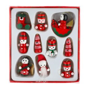 JULETREFIGURER AV TRE, 10 stk Mini