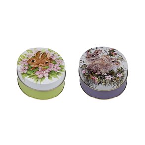 Bunnies & Flowers Metallboks Oval(NB! 1 stk)