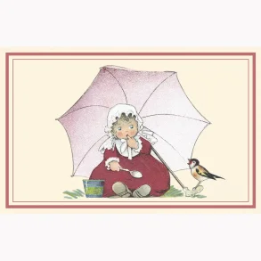 NOSTALGIKORT  UNDER EN ROSA PARAPLY