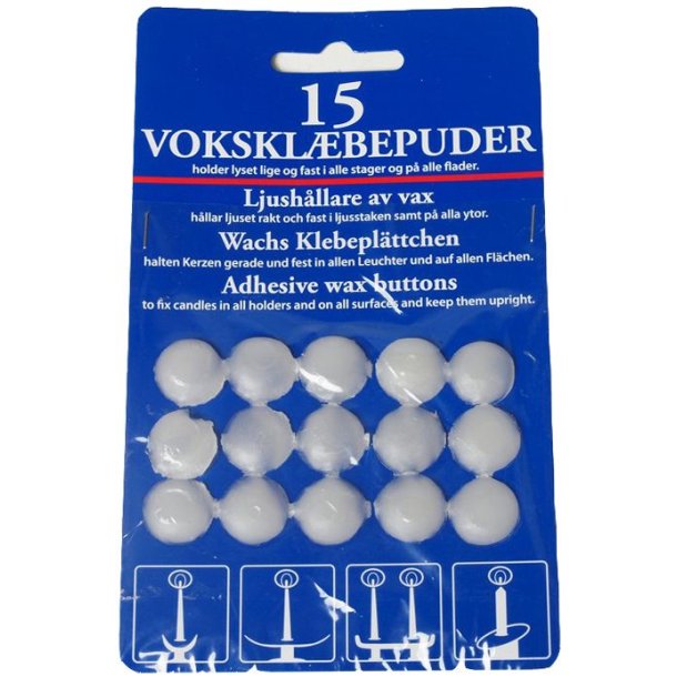 VOKSPUTER/KLEBEPUTER til LYS 15 stk