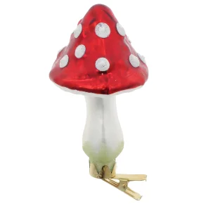 SOPP MED KLYPE Juletrepynt i glass, hvite prikker.