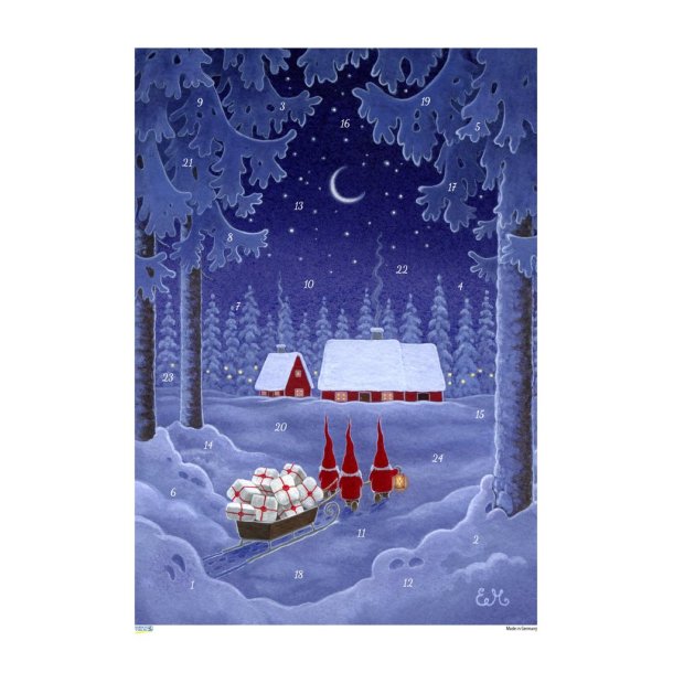 A4 GOD JUL SM�NISSENE; SLEDEN OG HUSET I F�RJULSNATTSKOGEN