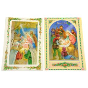 Julekort Enkle Religist Motiv 2 stk/2motiv