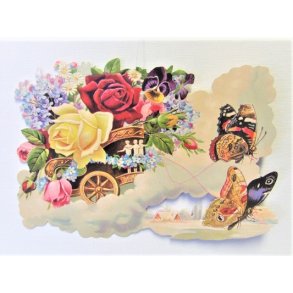 Vindusdekorasjon Sommerfugl med Blomster EF 1-815