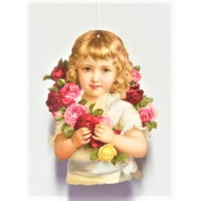 Vindusdekorasjon 4-804 Jente med Blomsterkrans 