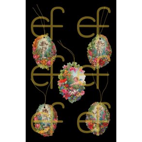 Englestatuer i Blomsterkrans Merkelapper EF 7-252