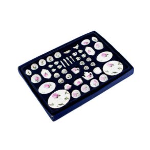 PORSELEN MINIATYRSERVISE; ROSE, 50 deler