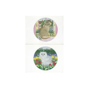 Katter Runde motiv, 2 enkle kort