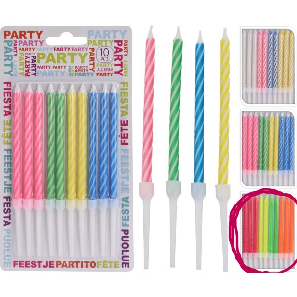 KAKELYS 10-pk STERKE FARGER (NB! 1 pk a 10 stk)