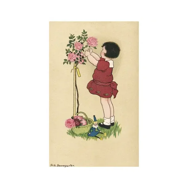 NOSTALGIKORT  UNG ROSEPLUKKER 