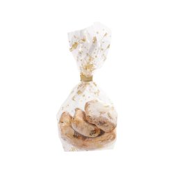 FOLIA BIO CELLOFANPOSE MED JULEMOTIV I GULL OG HVIT 14,5x23,5 cm (no292)