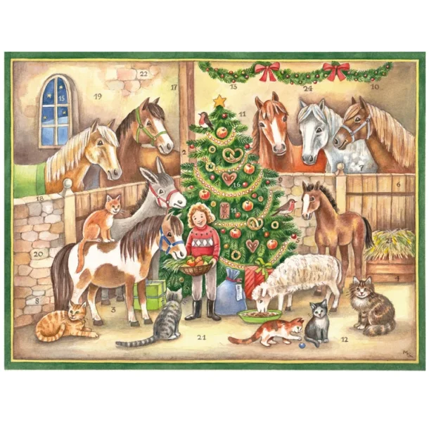 JULETRE I HESTESTALLEN 27x37, no70157