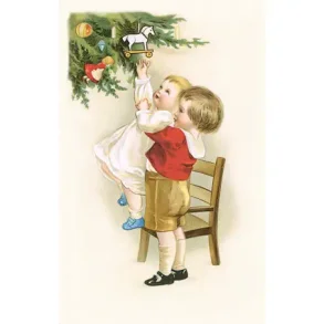 NOSTALGIKORT: LEKEHEST P� JULETREET