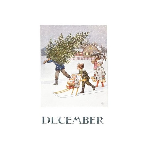 Postkort Elsa Beskow Desember