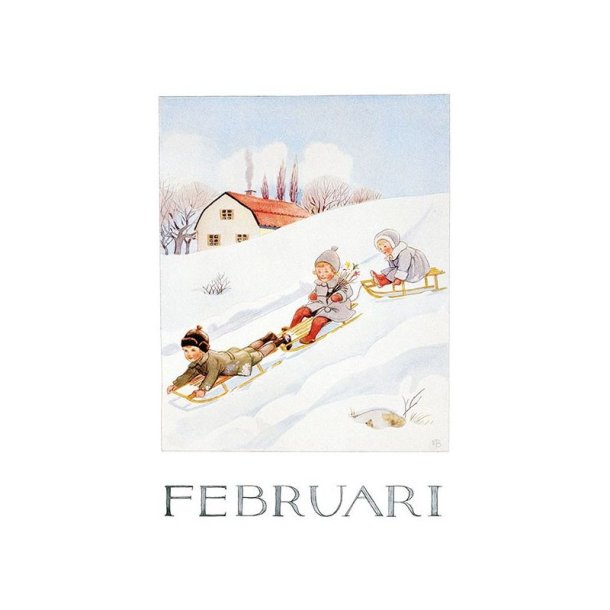 Postkort Elsa Beskow Februar