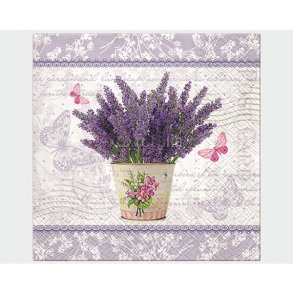 SERVIETTER LAVENDEL 20 stk 33 x 33 cm, 3 lags.