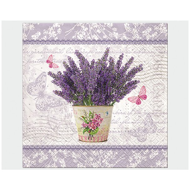 SERVIETTER LAVENDEL 20 stk 33 x 33 cm, 3 lags.