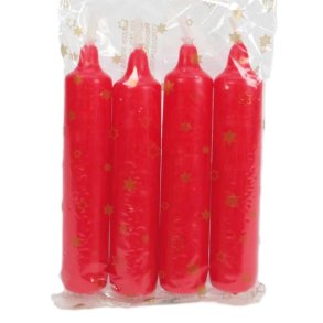 KORTE LYS, R�DE, 4-pk 2x11 cm