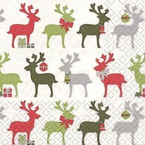 KAFFESERVIETTER REINSDYR med julepynt