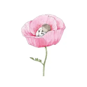 LILLE PINNSVINET I ROSEN (LILLA KOTTEN) 10x15 cm