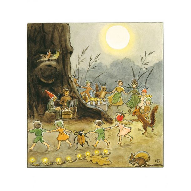 MINIPOSTER OKKE, NUTTE OG PILLERILL, Elsa Beskow 30x40 cm 