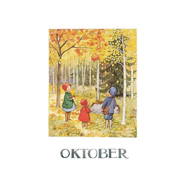 Postkort Elsa Beskow Oktober