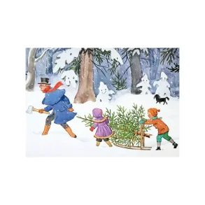 ELSA BESKOW; ONKEL BL�, PETTER OG LOTTA HENTER JULETRE10x15 cm