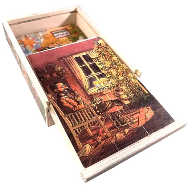 4 x TREPUSLESPILL GUBBEN OG KATTEN FEIRER JUL