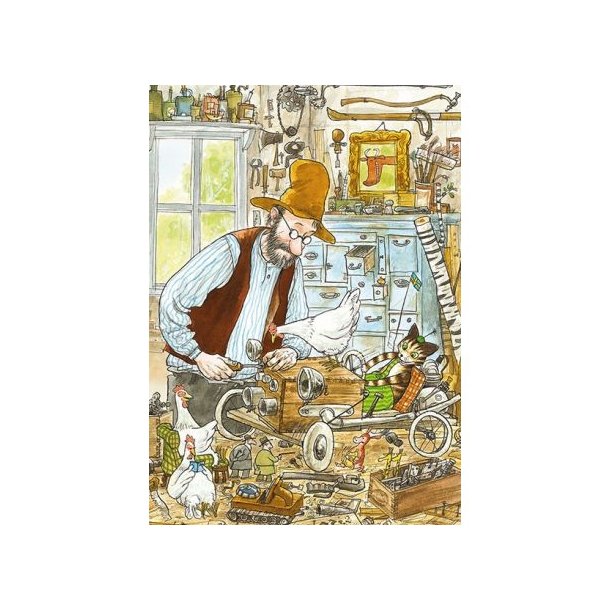 GUBBEN OG KATTEN: I SNEKKERBUA 10x15 cm