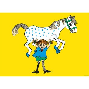 PIPPI & LILLE GUBBEN (Pippi Hest)  Plakat 50x70 cm