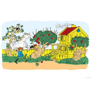 PIPPI & VILLA VILLEKULLA  Plakat 50x70 cm