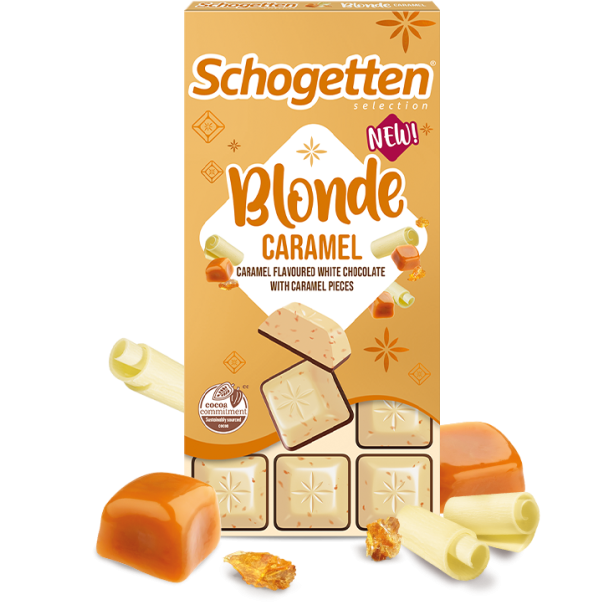 SCHOGETTEN SJOKOLADE BLOND HVIT, KARAMELL 100g